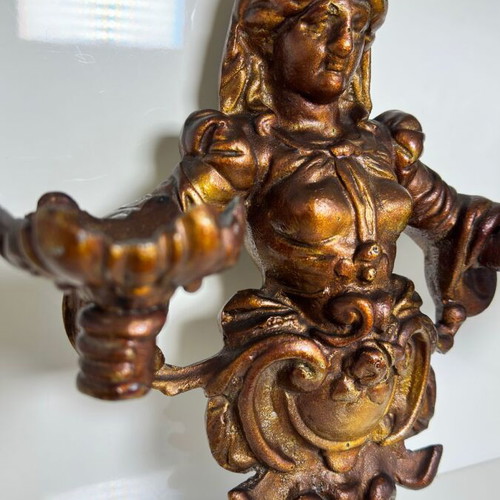 Metal wall candle holder baroque style used
