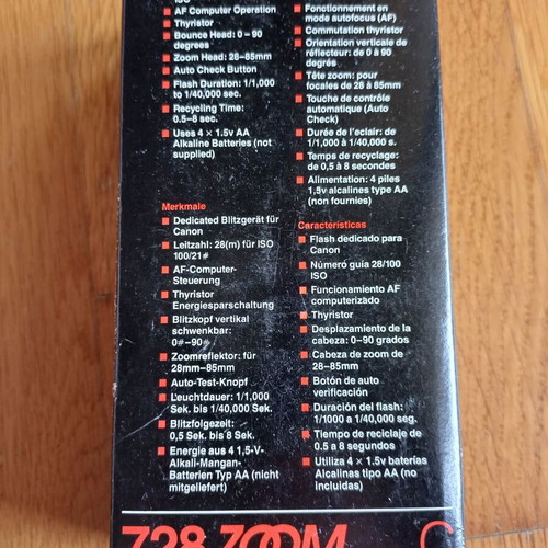 Vivitar 728 Zoom Camera Flash for Canon like new
