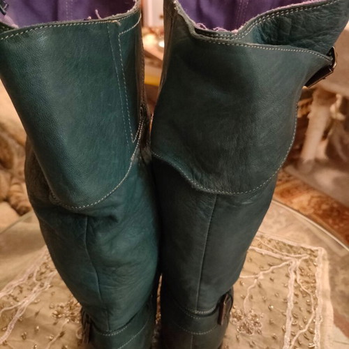 Diesel vintage leather boots used, petrol color, size 40