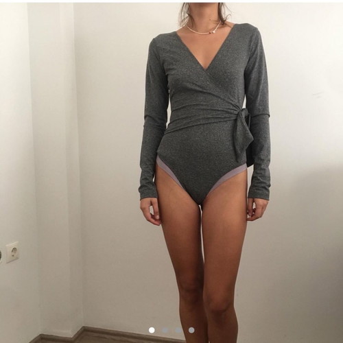 SugarFree grey bodysuit one size new, ballerina style