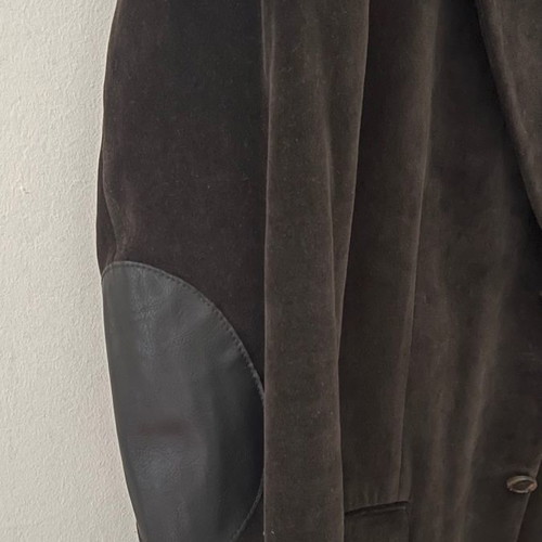 Zara jacket used, dark brown, size 50, velvet with leather details
