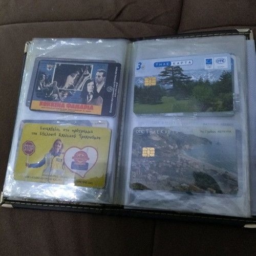 Collectible phone cards used with album