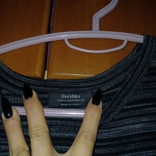 Bershka dress black gray anthracite with 3/4 sleeves size Medium like new