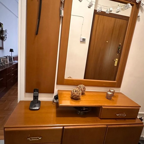 Entrance furniture vintage with shoe rack, three drawers, hanger and mirror used
