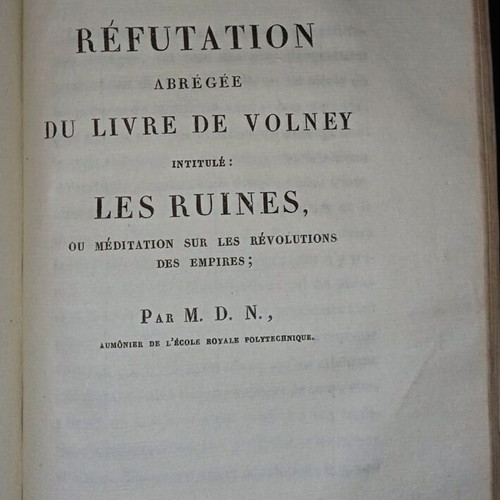 Old French book philosophy Christianity used, leather-bound