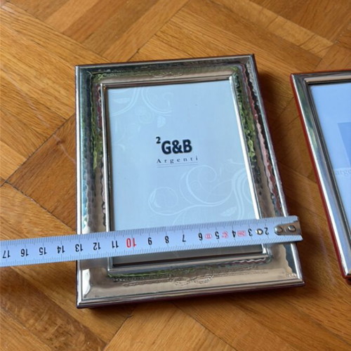 Silver photo frames used, set of 2