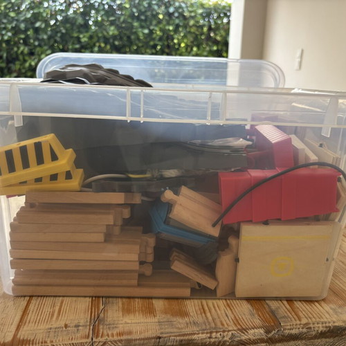Lild Wooden Train Set used with Fire Station and Trains