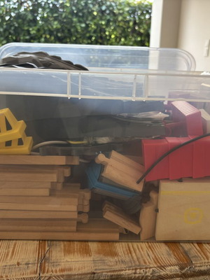 Lild Wooden Train Set used with Fire Station and Trains
