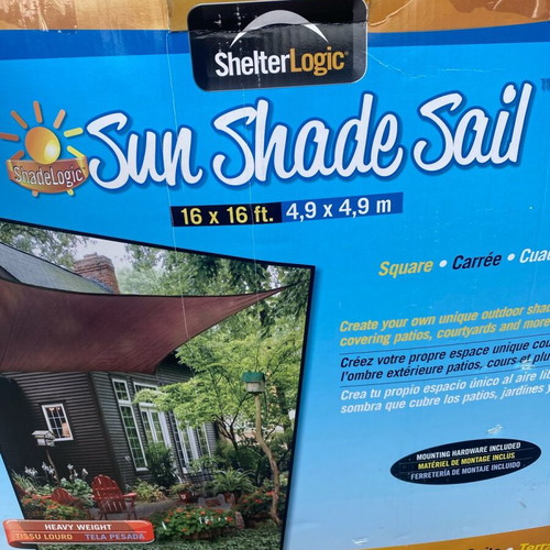 Sun Shade Sail Canopy like new, 4.9x4.9 meters, terracotta
