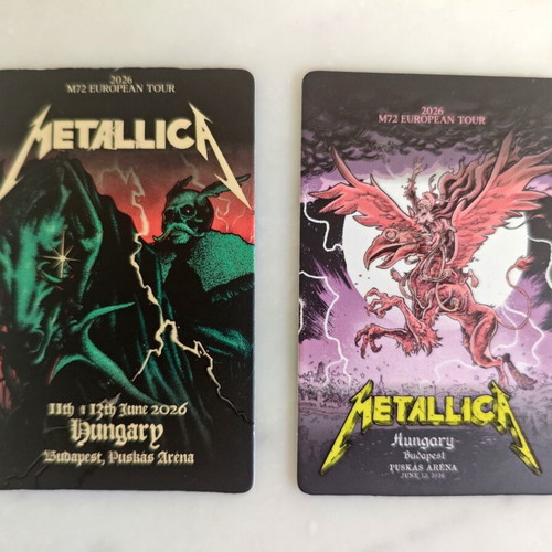 Metallica fancards Hungary 2 cards new