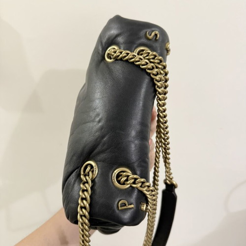 Pinko puff leather shoulder bag crossbody bag used, black