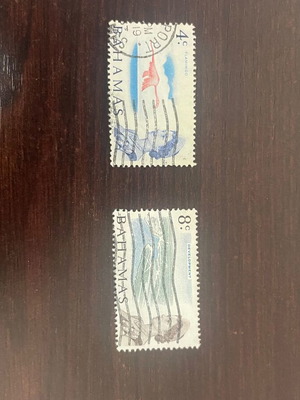 Γραμματόσημα Μπαχάμες μεταχειρισμένα, 2 τμχ., συλλεκτικά