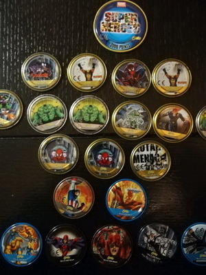 Marvel metal tags used, pack of 23