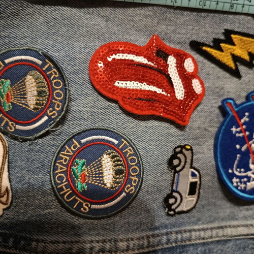Iron Patch Set new, Rolling Stones and Cars designs
