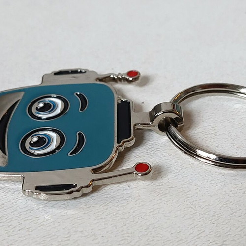 Metal Robot Keychain Tech it easy! used, petrol color