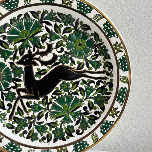 Elafos Handmade Ceramic Decorative Plate used, Rhodes, Ø24.5 cm
