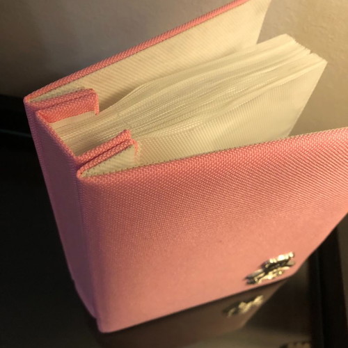 Fabric photo album with silver, like new, luxurious
