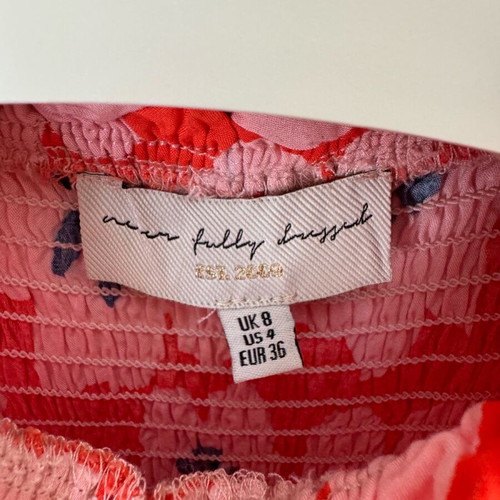 Never Fully Dressed dress like new, viscose, red and pink