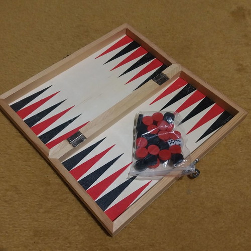 Wooden backgammon small size new 22x22 cm