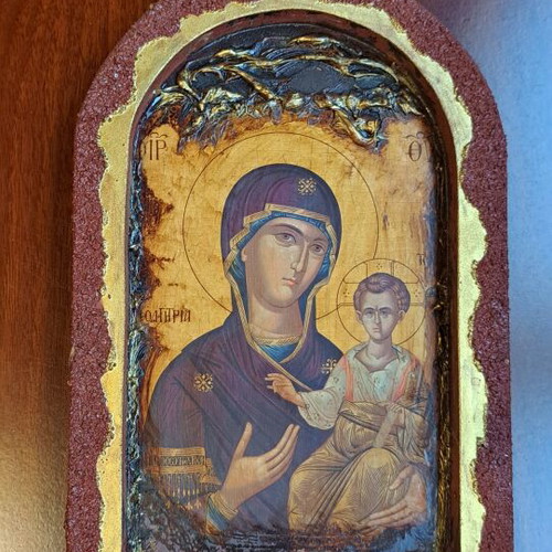 Religious icons, set of 16, various sizes and materials