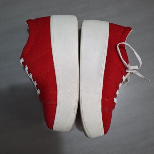 Red fabric sports shoes, size 39