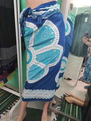 Rima Beachwear blue viscose pareo, summer pattern