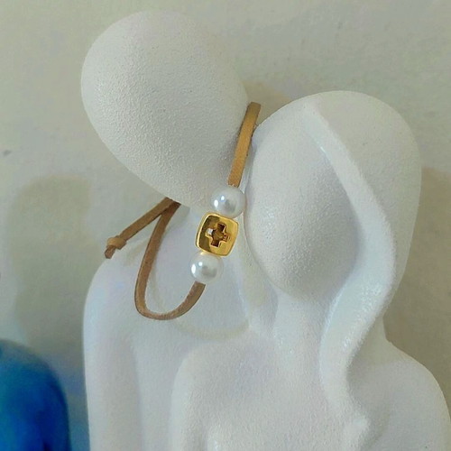 Martyrika bracelets new, pack of 50 with suede leather gold bronze color