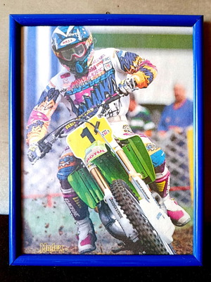 Καδρο με αφίσα Μπλεκ μοτοσυκλετιστής Motocross 25x31,5 εκ. καινούργιο