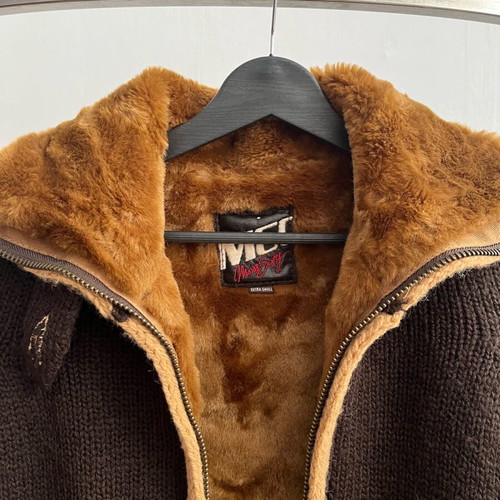 Miss Sixty knitted jacket used with fur inside brown no S