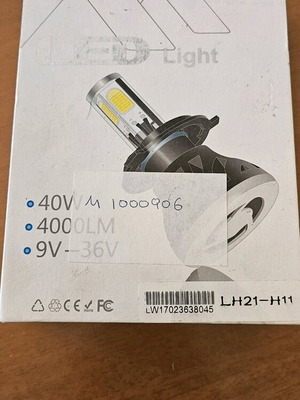 Car lamp H7 Canbus LED 6000K cool white 9-36V 40W used, 2 pcs