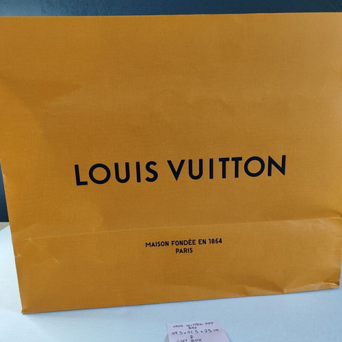Louis Vuitton gift box and paper bag used, sizes 49.5x41.5x23 and 40x33x19 cm