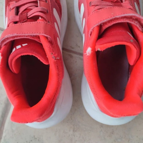 Adidas Tensaur Run 3.0 EL C kids' athletic shoes size 35 red and white