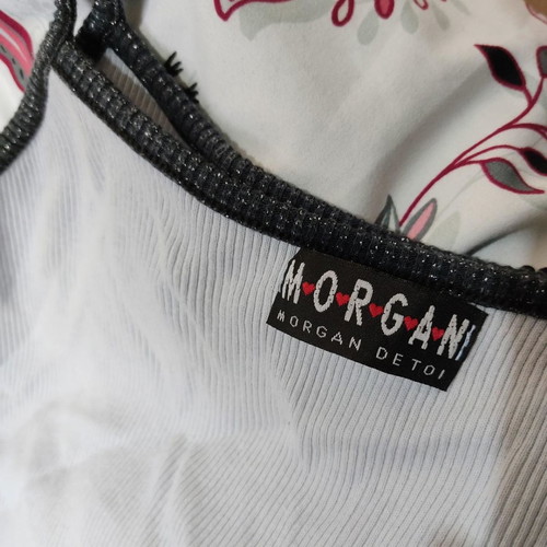 Morgan de Toi crop top with glitter straps blue, vintage, size S