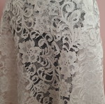 Δαντελένιο σάλι λευκό floral print σαν καινούργιο