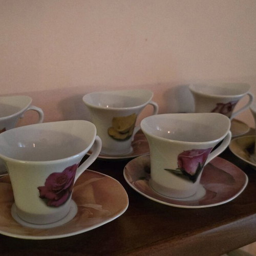 Espresso trimar cups set of 6 like new with saucers