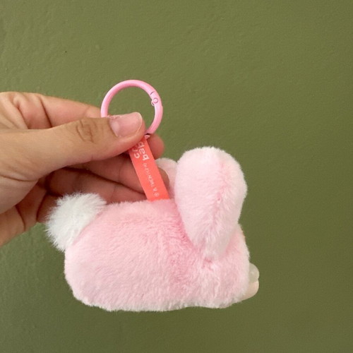Shein pink teddy bear keychain like new