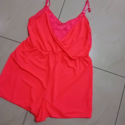 Women's one-piece shorts used, fluorescent orange, fits up to XL
