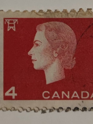 Γραμματόσημο Καναδά 1963 μεταχειρισμένο, Reine Elizabeth II 4¢
