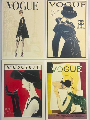 Vogue fashion art edition postcard set like new, pack of 4