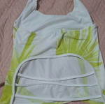 Blouse like new, white with green patterns and back cords