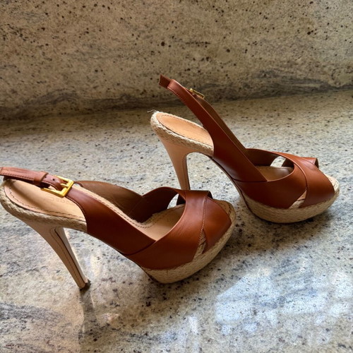 Sebastian high-heeled sandals used, tan, size 40