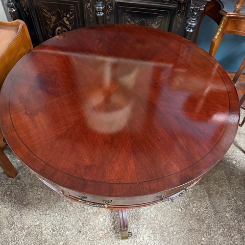 Saridis Round Table like new with wheels, 82 cm diameter, 72 cm height