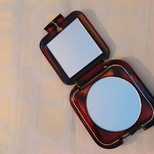Double purse mirror used vintage Japan