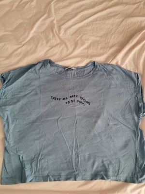 Γαλάζιο κοντομάνικο μπλουζάκι τοπ Pink Woman σαν καινούργιο, μέγεθος XL