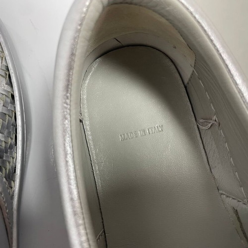 Dior leather slip on sneakers size 38 like new, silver