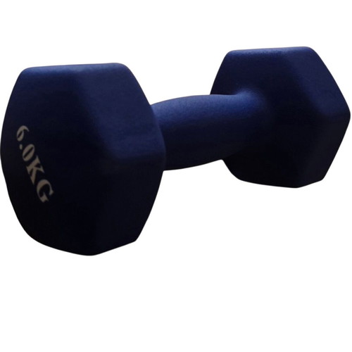 Blue 6kg neoprene fitness dumbbell new