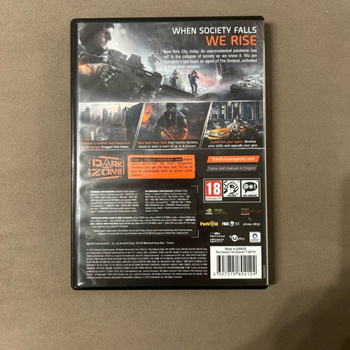 The Division PC game used, for collection, missing codes