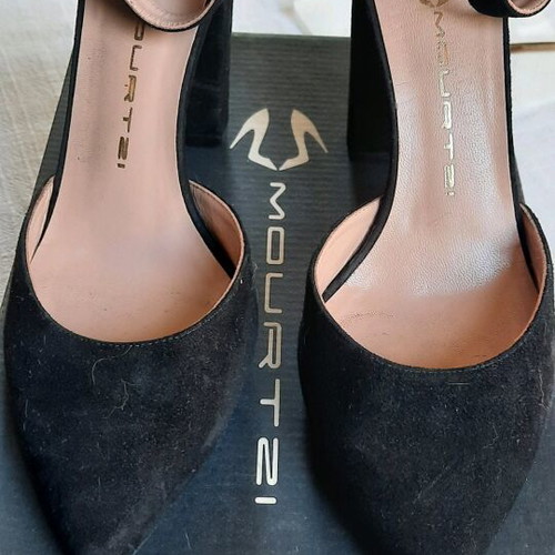 Mourtzi black suede pumps size 38 new