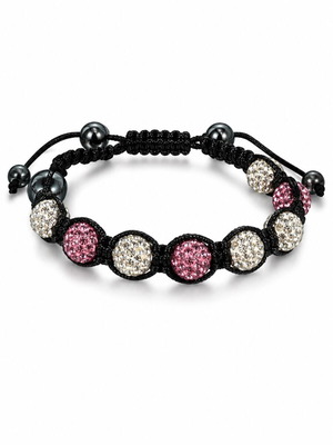 Handmade Shamballa Bracelet with Crystal and Hematite, New