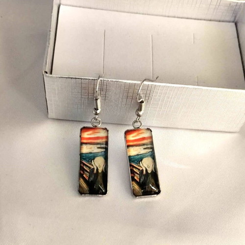 Earrings with The Scream artwork by Edvard Munch new, multicolored